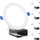 Sunco 4 Pack 6 Inch Ultra Thin LED Recessed Ceiling Lights Slim, 5000K Daylight, Dimmable, 14W=100W, Wafer Thin, Canless with Junction Box - ETL.