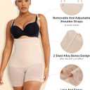 SHAPELLX Tummy Control Shapewear Faja Colombianas Side Zipper Body Shaper Plus Size Postpartum Bodysuit With Butt Lift (Beige, M)