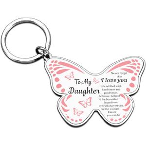 5 x Butterfly Keychain Easter Gifts for Easter Basket Stuffers College Girls 16-18 Dorm Room Essentials for Girls Sweet 16 Cute Inspirational Keychain Birthday Gifts for College Daughter Teen Girl 16-18