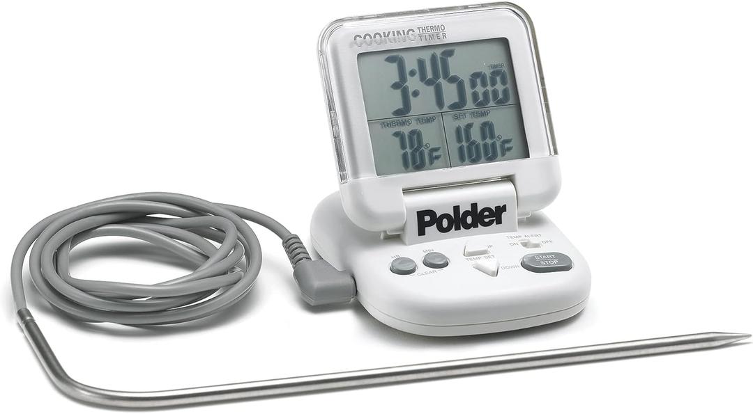 Polder Digital In-Oven Thermometer/Timer, White (Multicolor)