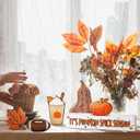 2 x Geelin 5 Pcs Fall Decorations for Home Fall Football Tiered Tray Decor Rustic Wooden Maple Leaf Block Sign It's Pumpkin Spice Season Thanksgiving Table Centerpiece for Farmhouse Autumn Harvest Party
