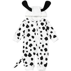 Merqwadd Baby Dog Halloween Costume Boy Girl Dalmatian Spotted Puppy Onesie Aminal Halloween Cosplay Size 60