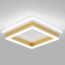 CANEOE Square Flush Mount Ceiling Light 24W Modern Led Hallway Ceiling Light Fixtures Gold Close to Ceilings Lamp for Bedroom Bathroom Living Room Laundry Kitchen