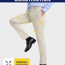Ntrlv Men's Comfort Stretch Dress Pants Regular Fit Straight Leg Golf Business Casual Chino Expandable Waist Slacks (M)