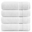 Lane Linen 100% Cotton 4 Pack Bath Sheets (35"x66") - Ring Spun, Extra Large Towel Sets - Quick Drying, Soft, Low lint & Highly Absorbent - Premium Quality Oversized Daily Use Bathroom Towels - White