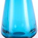 Handmade Blue Glass Vase, Modern Teal Vase for Home Decor, Elegant Table Centerpiece, Ideal for Living Room, Bedroom, and Office (Straight-Mouth Bottle)