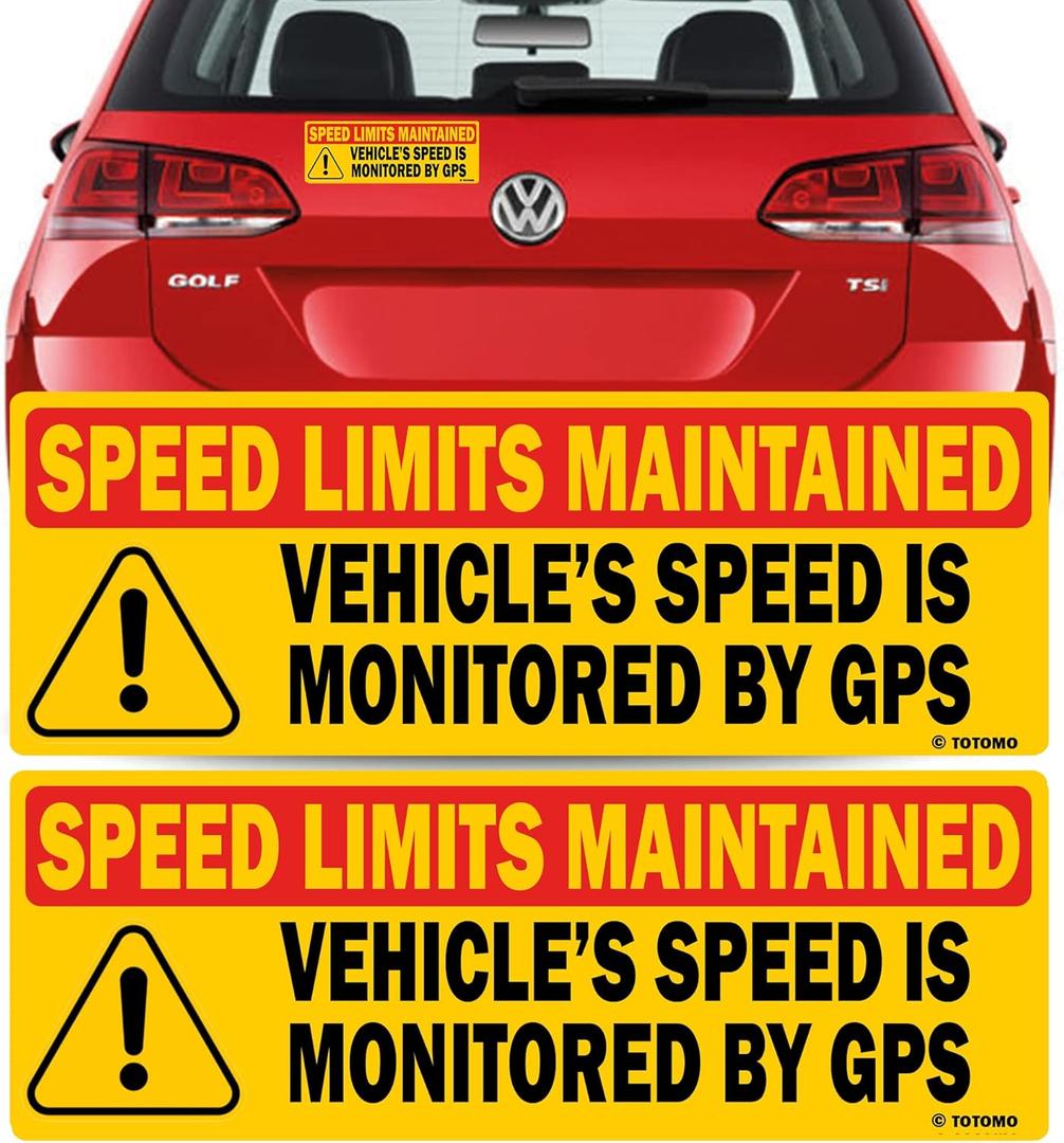 Magnetic Sign 2-Pack Vehicle Speed is Monitored by GPS | Speed Limits are Maintained Safety Magnet 10"x3.5" Reflective Warning Decal for Car Truck Van Fleet Commercial Vehicles Durable Weatherproof