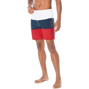 Nautica Men's Quick Dry Classic Logo Tri-Block Series Swim Trunk, XL