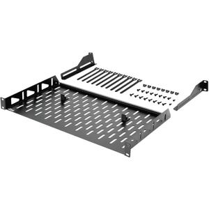 Tecmojo Server Rack Shelf, 1U Rack Shelf 10in Depth, Network Rack Shelf with Anti-Slip Stops, 110lbs Weight Capacity of Vented Rack Mount Shelf for Data/AV/IT/Audio Racks, with Lip, Black (10 in/1pack)