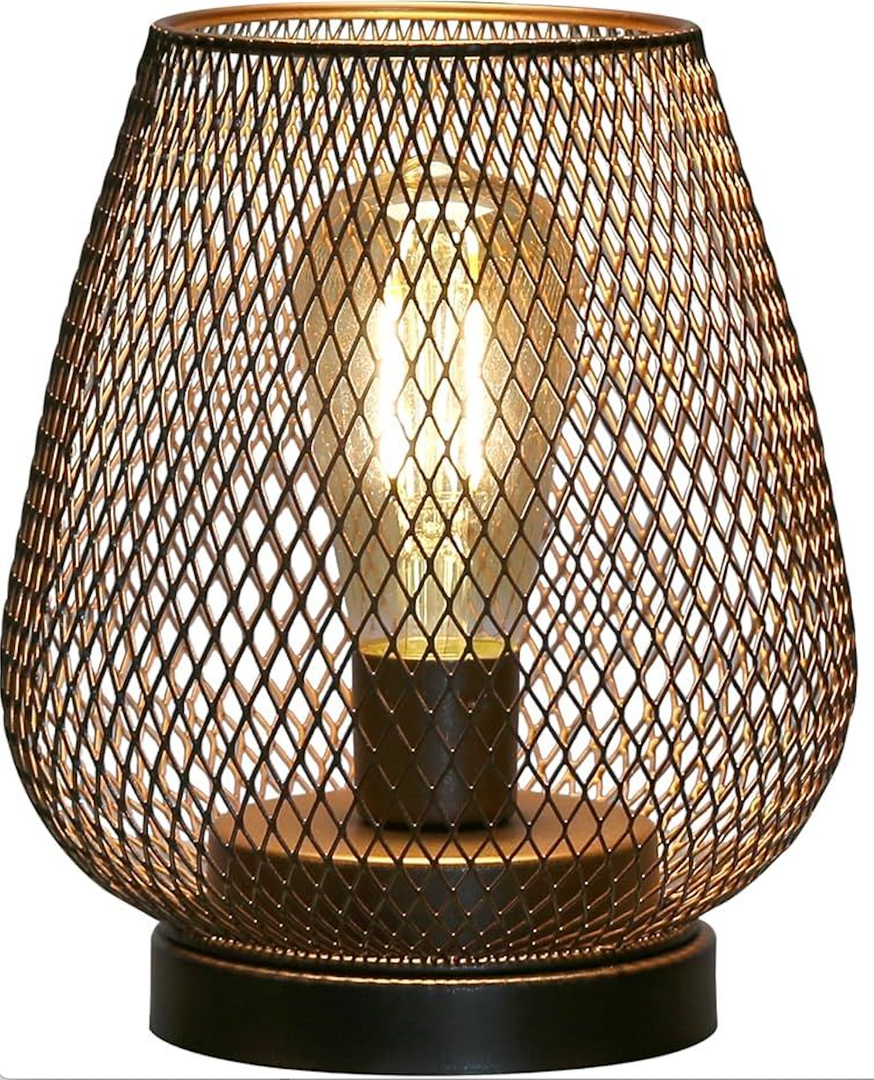 JHY DESIGN Metal Cage LED Lantern Battery Powered Cordless Accent Light with LED Great for Weddings Parties Patio Events for Indoors Outdoors, 1 Pack