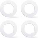 Scar Plate, 2-1/8" Inner Diameter, 3-1/2" Outer Diameter, Fits Under existing lockset to Cover up The Damaged Door (4 Pcs White)