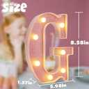 Small Led Marquee Letters, Light Up Letters, 8.58 Inch Led Letter Lights, Battery Powered Lighted Sign for Table, Party, Birthday, Christmas Decor (Pink Glitter, Letter G)