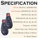 SUPALAND Remote Key Fob FOBIK Replacement Fits for Jeep Grand Cherokee 2008 2009 2010 2011 2012 2013 Commander 2008-2010 IYZ-C01C Keyless Entry Remote Start Control