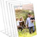 8.5x11 Acrylic Picture Frames, Set Of 6 Clear Acrylic Frameless Transparent Frame Gift for Desktop Display, Vertical Standing Picture or Display Sign Holder with Inserts for Home Office