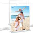 Acrylic Picture Frames 8x10 inches, 4 Pack Clear Plastic Picture Frames Holder Standing,8x10 Double Sided Picture Desktop Display for Photo Home Office - Vertical