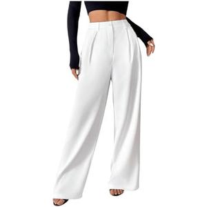 SOLY HUX Women's Wide Leg Dress Pants High Waisted Pleated Loose Work Office Trousers Medium