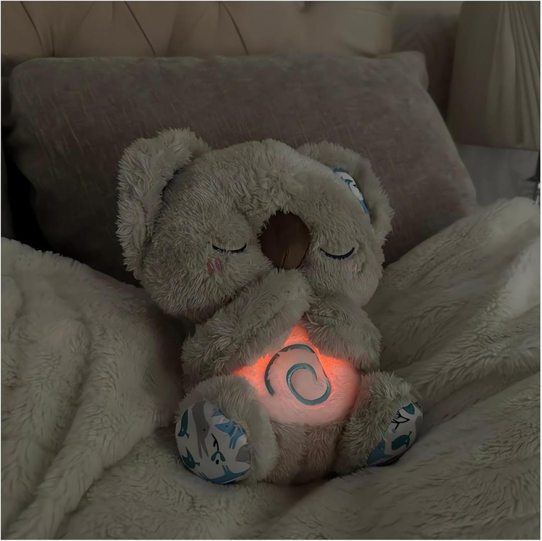 The Relief Koala Sleeping Plush Breathing, Koala Breathing Stuffed Animal Evoraco Soothing Evora Anxiety Relief Koalas Calm Sleeping Buddy Mush Plush with Heartbeat (1PC)