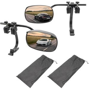 Universal Clip on Towing Mirrors Extensions for Towing, Side Mirror Extenders for Towing with RainProof, Convex Rearview Mirror, Tow Mirrors for Car Truck Trailer RV SUV, 2 Pack