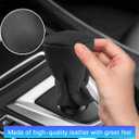 Car Gear Shift Knob Cover, Breathable Anti-Slip Genuine Leather Manual Gear Shifter Stick Protector, Soft Automotive Stick Shifting Handle Cover, Universal for Truck SUV Sedan (Black)