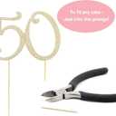50 Cake Topper - Premium Gold Metal - 50th Birthday or Golden Anniversary Party Sparkly Rhinestone Decoration Makes a Great Centerpiece - Now Protected in a Box