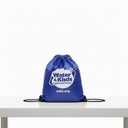 Medium Blue drawstring bag, white logo, 10 pack