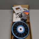 Solar Fountain with 2000 mAh Battery Backup Works in Cloudy, Glass Solar Powered Bird Bath Fountains with 7 Nozzles, 3.5 W Solar Fountain Pump for Birdbath,Garden, Outdoor, Pond (Blue)