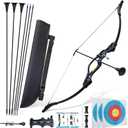 Bow and Arrow Set for Adults Beginners,18lbs Archery Set Recurve Bow Right Hand,Upgraded Archery Bows with 6 Arrows Target Practice (black)