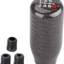 muge racing Carbon Fiber Shift Knob for Automatic and Manual Vehicles, Carbon Fiber Gear Shift Knob, 6 Speed Black