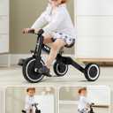 XJD 5 in 1 Toddler Bike, Tricycle for Toddlers 1-3 with Adjustable Seat Height, Removable Pedals, Ideal Balance Bike Birthday Gifts and Toys for Boys and Girls (Black)