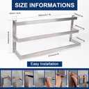 NearMoon Bathroom Towel Bar, Towel Rod Holder, Square Shelf Rack Hanging Towel for Bath, Thicken SUS304 Stainless Steel Towel Rack Wall Mounted-3-Tier Bath Accessories (24 Inch, Brushed Nickel)