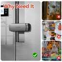 EUDEMON 2 Pack Latest French Fridge Lock French Door Refrigerator/Freezer Lock Apply to Max 3.54"(90mm) Two Door Gap Distance for Kids & Babies,Easy to Install no Tools Need or Drill (Black)