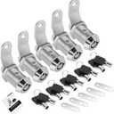 5 Pack Cabinet Lock with Keys, 7/8 RV Storage Locks Keyed Alike, RV Locks for Storage Door, Camper Cabinet Door Toolbox Locks Mailbox RV Cam Locks with Manual