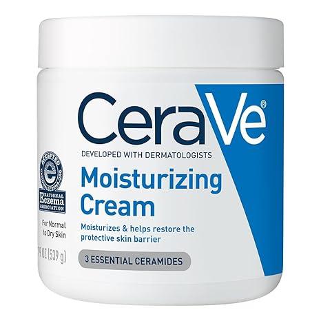 CeraVe Moisturizing Cream, Body and Face Moisturizer for Dry Skin, Body Cream with Hyaluronic Acid and Ceramides, Daily Moisturizer, OilFree, Fragrance Free, NonComedogenic, 19 Ounce