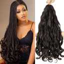 6 Packs French Curls Braiding Hair 24 Inch Loose Wave Bouncy Braiding Hair with curly ends Pre Stretched 100g/pack Yaki Curly Hair for Black Women Hair Extensions (#4)