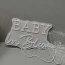 Baby In Bloom Neon Signs Led Gender Reveal Party Boy/Girl Decorations Neon Letters Signs Pregnancy Announcement Party Supplies Baby Shower Yard Signs(warm white)