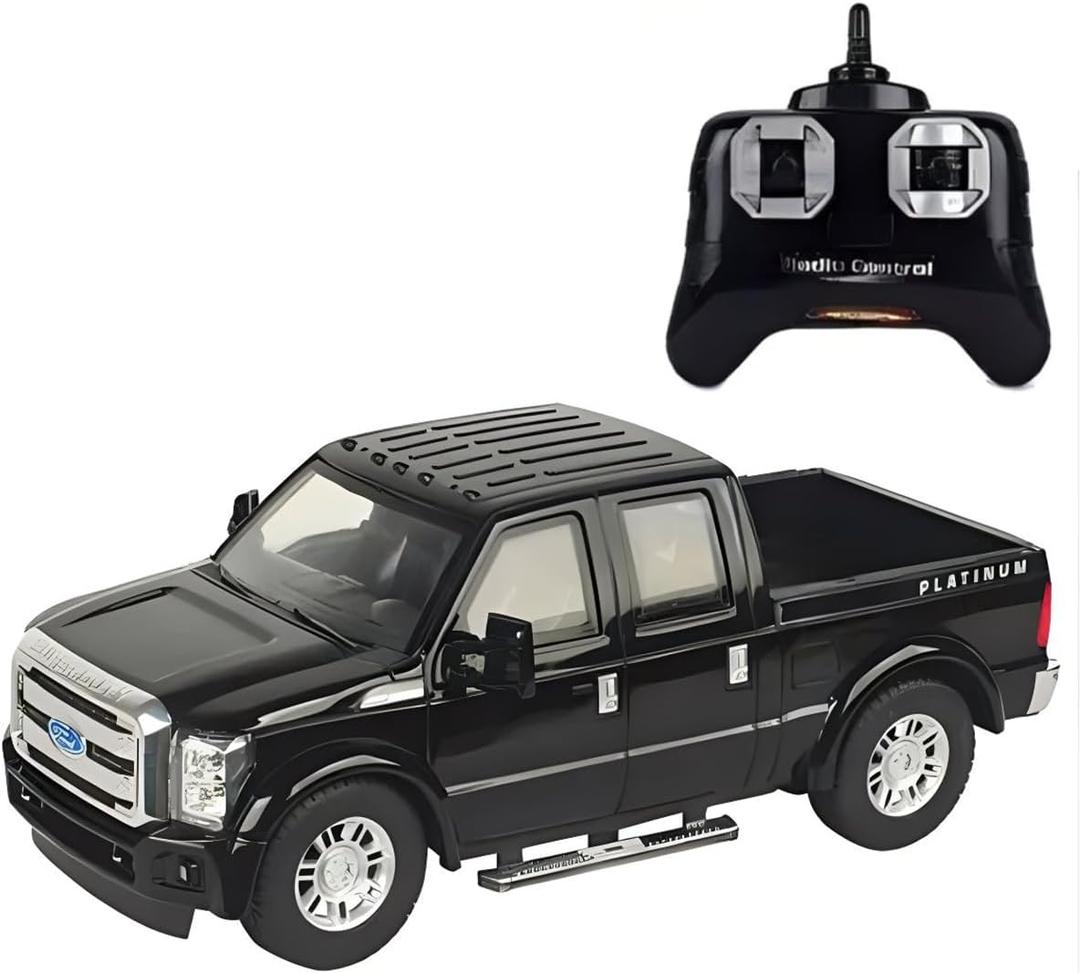 Liberty Imports RC Ford F-350 Super Duty Toy Pickup Truck, Officially Licensed Full Function R/C Radio Remote Control Car Genuine 1:28 Scale Vehicle (Black)