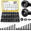 2300PCS M3 Screws with Nuts Assortment Kit, M3x4/6/8/12/16/20/25/30/35 mm Hex Socket Button & Cap Head Bolts Nut and Washers Set, 12.9 & 10.9 Grade Black Zinc Plated for DIY, 3D Printer