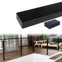 Muzata 6'6" Aluminum Black Cable Railing Handrail Rectangular Handrail for Cable Railing System Top Rail Deck Stair Indoor Outdoor Length Adjustable with Paper User Guide HL10 BPA