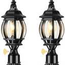 VIANIS Dusk to Dawn Outdoor Post Lights with Pier Mount Base, Hardwired, Standard-E26-2 Pack