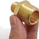 KOOTANS 1/2 NPT Male x 1/4 NPT Male Solid Brass Nipples, Heavy Brass Pipe Adapter Fittings Hex Reducing Nipples Connectors 4Pieces