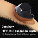 Foundation Makeup Brush For Self Tanner Flat Top Kabuki Hexagon Face Blush Liquid Powder Foundation Brush for Blending Liquid, Cream or Flawless Powder Cosmetics with Bonus Protective Case (Black)