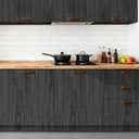 Peel and Stick Floor Tile-Wood Vinyl Flooring Roll Waterproof for Kitchen and Bathroom-15.8" x 118.1" Self Adhesive Laminate Flooring Stickers Cover 12.9 sq.ft (Gray)