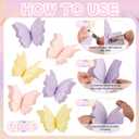 SUNBEAUTY Butterfly Party Decorations Hanging Butterfly Decorations 6Pcs Crepe Paper Garden 3D Butterflies Decor Pastel Paper Butterflies Decoration for Wedding Baby Shower Birthday Party Room Decor