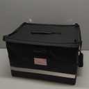 File Organizer, Fireproof File Box with Lids, Important Document Organizer Box with Lock, Portable File Folder Organizer with Handle (Black 1 Layer)