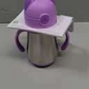 Munchkin Cool Cat Sippy Cup for Toddlers, Stainless Steel Straw Cup, 8 Ounce, Purple