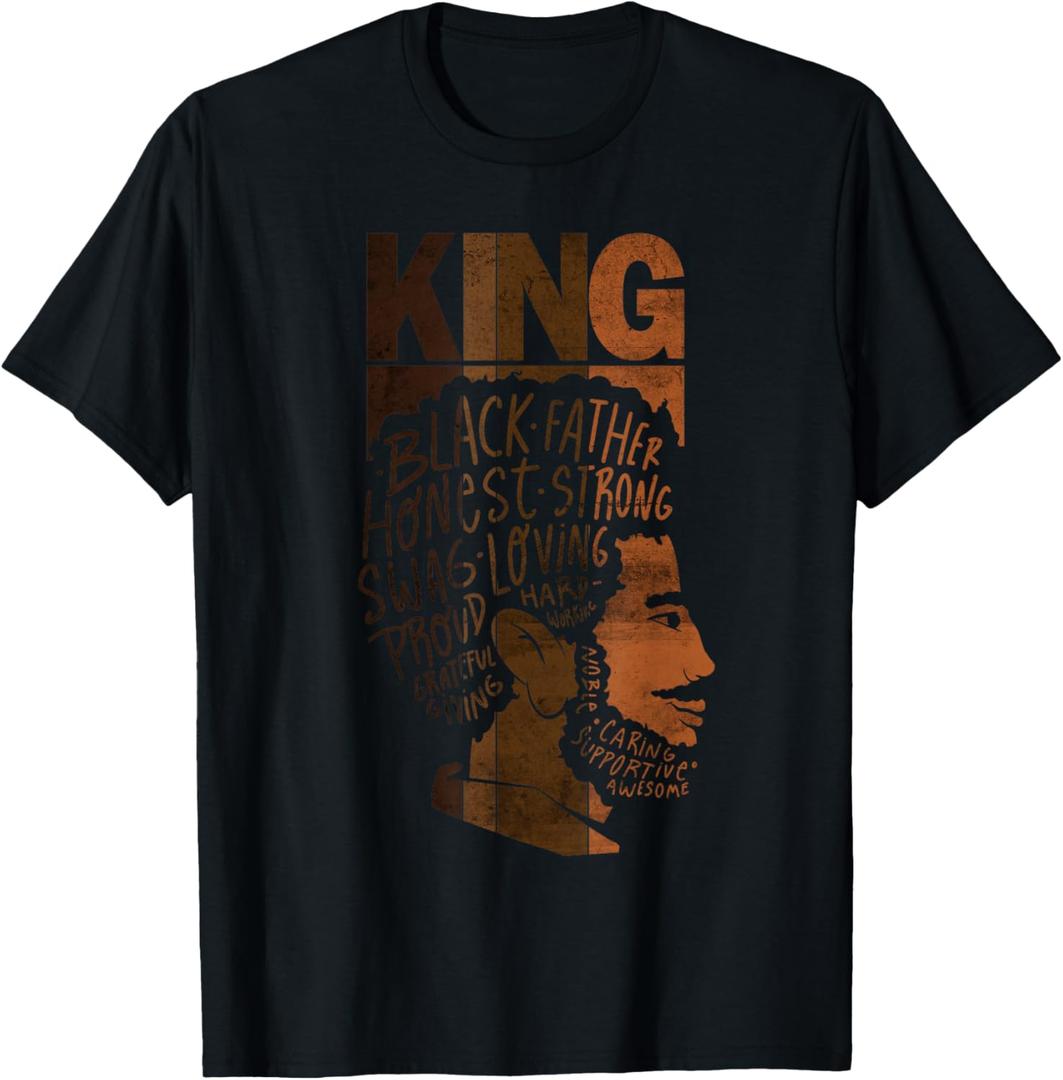Black History King Dad Melanin African American Father Men T-Shirt (Small)