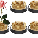Sliner 5 Pcs 2 Inch Floral Frogs Round Brass Flower Holder Japanese Ikebana Vase Floral Frogs Arranger Fixed Tools Pin for Flower Arrangement Home DIY Craft(Gold)