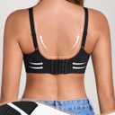 EYNMIN Sameless Wireless Bras for Women No Underwire V Neck Push Up Jelly Bra Supportive Full Coverage Comfortable Bra (Black, XXL)