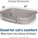 KittyGoHere Senior Cat Litter Box 1 Pack, Large Misty Gray Low Entrance Kitty Litter Box, Sized for Cats Comfort, Perfect for Senior and Arthritic Cats, Made in USA