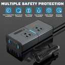 200W 7-in-1 Car Power Inverter DC 12V to 110V AC with PD 27W USB-C & QC 3.0, Dual AC Outlet Car Plug Adapter for Vehicles, LED Voltage Display, Quiet Cooling Fan for Laptop CPAP Road Trip Camping
